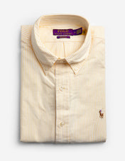 Skjorta Custom Fit Oxford Gul/Vit