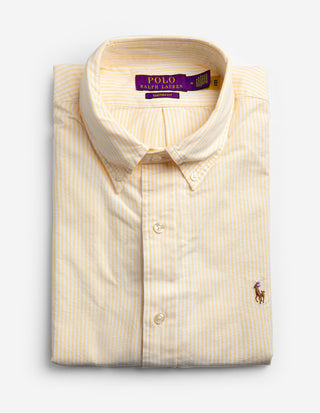 Skjorta Custom Fit Oxford Gul/Vit