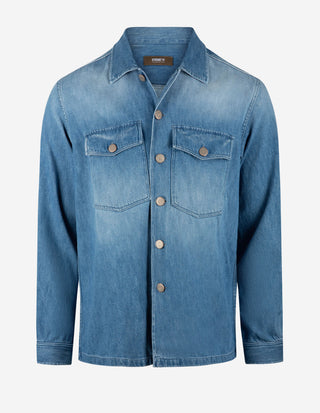 Tommy Overshirt Denim Blå