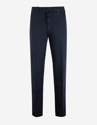Negroni Wide-Fit Byxa Bomullsstretch Marinblå