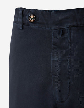 Negroni Wide-Fit Byxa Bomullsstretch Marinblå