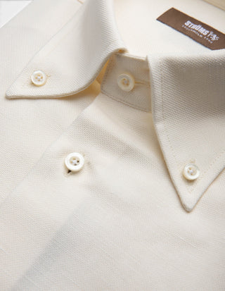 Skjorta Slim Fit Bomull/Hampa Benvit
