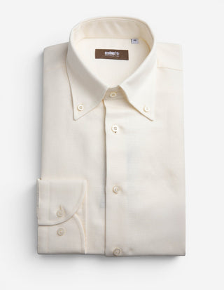 Skjorta Slim Fit Bomull/Hampa Benvit