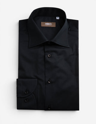 Slim Fit Skjorta Twill Svart