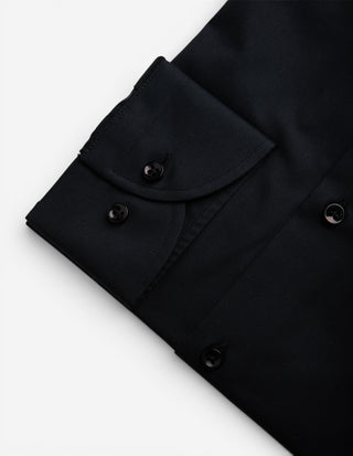 Slim Fit Skjorta Twill Svart