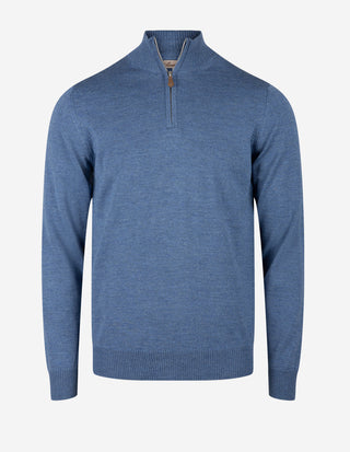 Tröja Half Zip Merinoull Blå