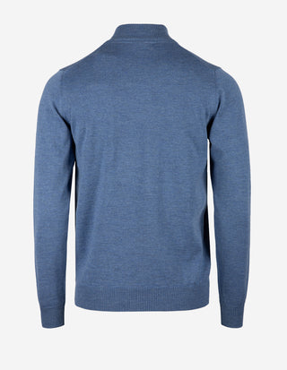 Tröja Half Zip Merinoull Blå