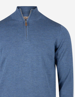 Tröja Half Zip Merinoull Blå