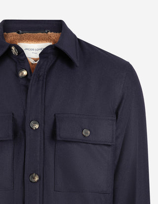 Overshirt Ull Eco-Fur Blå