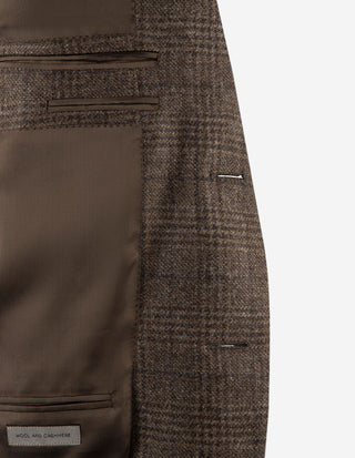 Drop7 Kavaj Ull/Kashmir Glencheck Brun