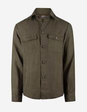Firenze Overshirt Linne Olivgrön
