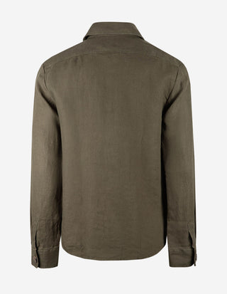 Firenze Overshirt Linne Olivgrön