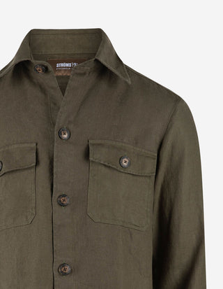 Firenze Overshirt Linne Olivgrön