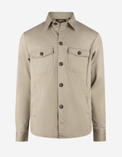 Firenze Overshirt Bomull Stretch Gråbeige