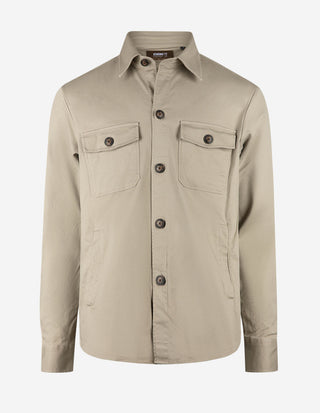 Firenze Overshirt Bomull Stretch Gråbeige