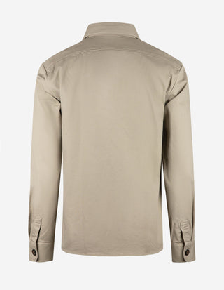 Firenze Overshirt Bomull Stretch Gråbeige
