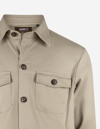 Firenze Overshirt Bomull Stretch Gråbeige