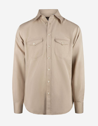 Sartorial Casual Shirt Linne/Bomull Beige