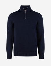 Half Zip Chunky Tröja Bomull Navy