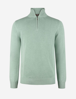 Half Zip Chunky Tröja Bomull Grön