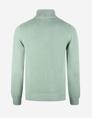 Half Zip Chunky Tröja Bomull Grön