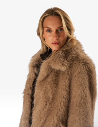 SMMAlce Faux Fur Jacka Beige