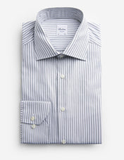 Regular Fit Skjorta Twill Randig Grön/Vit