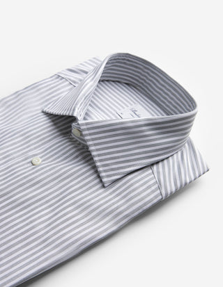 Regular Fit Skjorta Twill Randig Grön/Vit