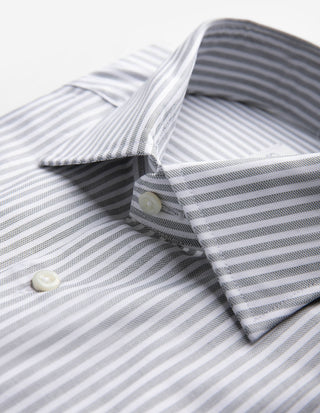Slimline Skjorta Twill Randig Grön/Vit