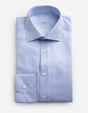 Regular Fit Skjorta Twill Rutig Vit/Blå
