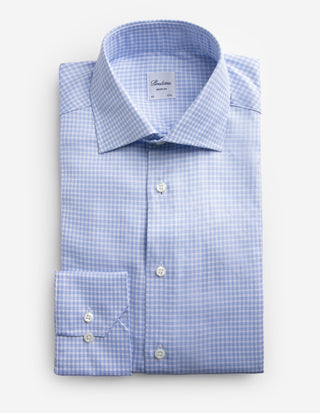 Regular Fit Skjorta Twill Rutig Vit/Blå