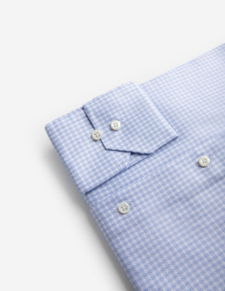 Slimline Skjorta Twill Rutig Vit/Blå Extra Lång Ärm