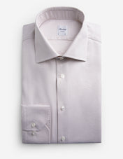 Regular Fit Skjorta Twill Hundtand Beige/Vit
