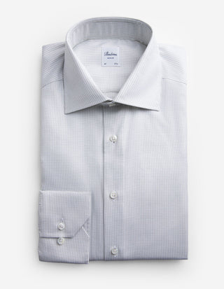 Regular Fit Skjorta Twill Hundtand Grön/Vit