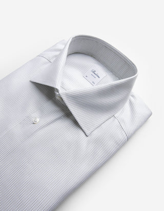 Regular Fit Skjorta Twill Hundtand Grön/Vit