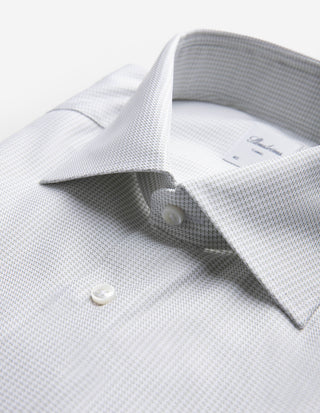 Regular Fit Skjorta Twill Hundtand Grön/Vit