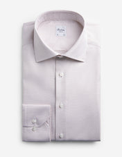 Slimline Skjorta Twill Hundtand Beige/Vit