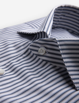 1899 Slim Skjorta Randig Navy/Vit