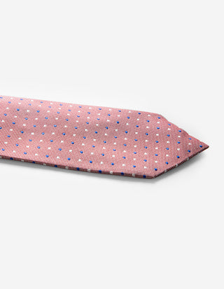 Slips Siden Vävd Prickig Röd