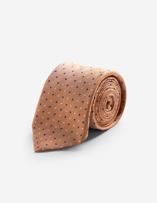 Slips Siden Vävd Prickig Orange