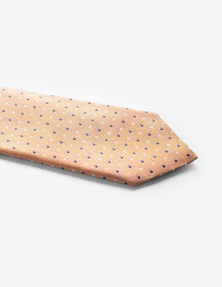 Slips Siden Vävd Prickig Orange