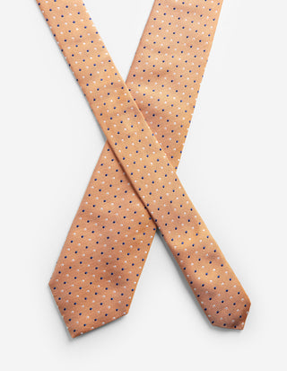 Slips Siden Vävd Prickig Orange