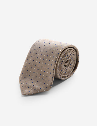 Slips Siden Vävd Prickig Beige