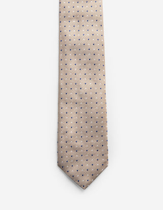 Slips Siden Vävd Prickig Beige