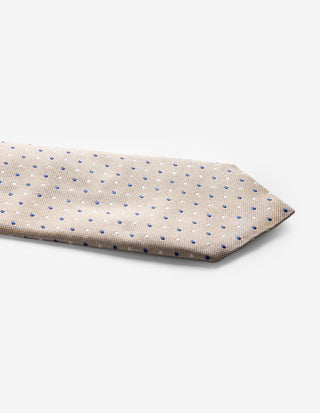 Slips Siden Vävd Prickig Beige
