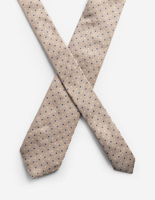 Slips Siden Vävd Prickig Beige