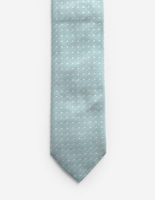 Slips Siden Vävd Grön/Vit