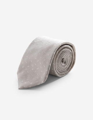 Slips Siden Vävd Paisley Silvergrå