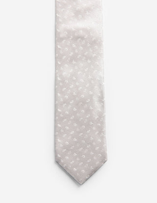 Slips Siden Vävd Paisley Silvergrå