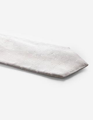 Slips Siden Vävd Paisley Silvergrå